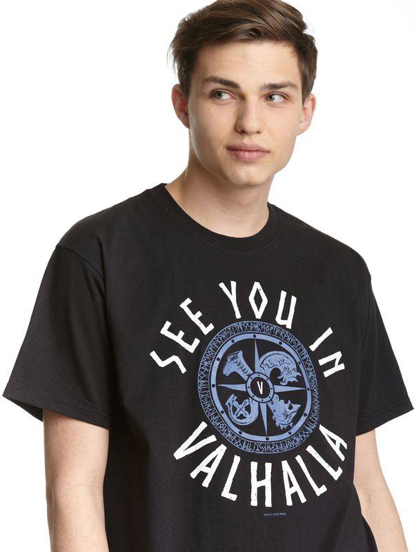 Nastrovje Potsdam Vikings Valhalla See You In Valhalla Herren T-Shirt Schwarz