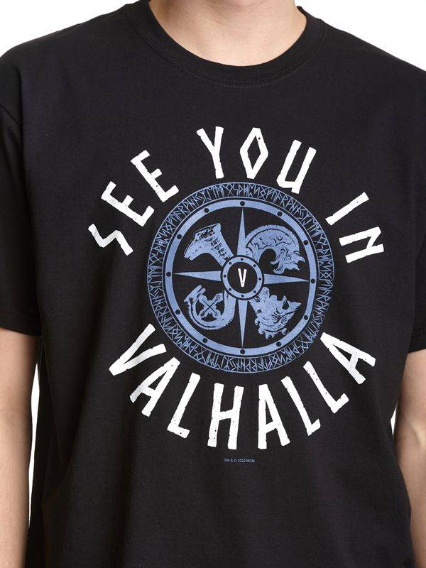 Nastrovje Potsdam Vikings Valhalla See You In Valhalla Herren T-Shirt Schwarz