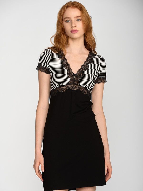 Nastrovje Potsdam Vive Maria Ahoi Girl Damen A-Linien-Kleid Schwarz/weiß