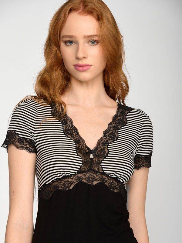 Nastrovje Potsdam Vive Maria Ahoi Girl Damen A-Linien-Kleid Schwarz/weiß