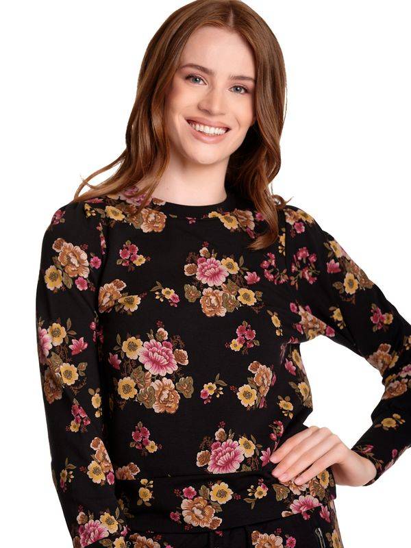 Nastrovje Potsdam Vive Maria Barock Damen Sweatshirt Schwarz Allover