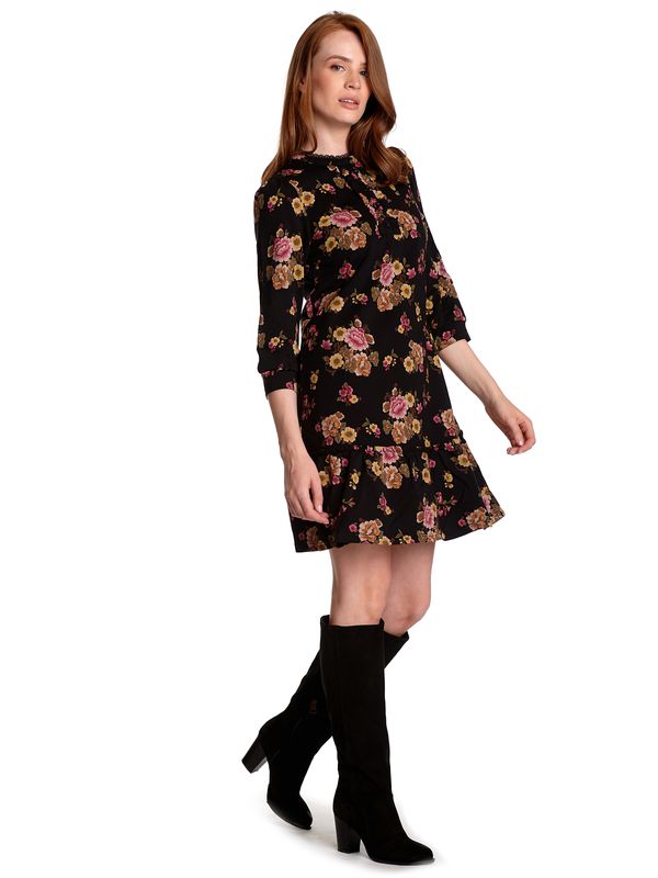 Nastrovje Potsdam Vive Maria Barock Love Damen A-Linien-Kleid Schwarz Allover