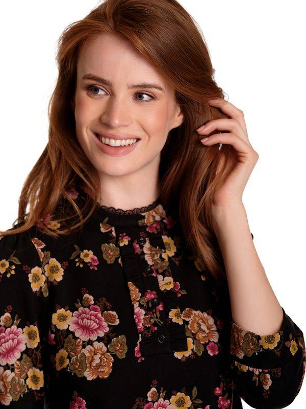 Nastrovje Potsdam Vive Maria Barock Love Damen A-Linien-Kleid Schwarz Allover