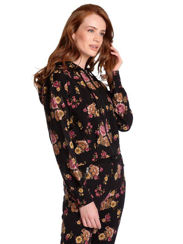 Nastrovje Potsdam Vive Maria Barock Sweat Damen Kapuzensweatjacke Schwarz Allover