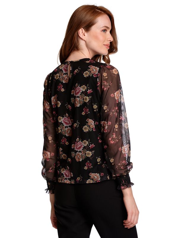 Nastrovje Potsdam Vive Maria Barock Tulle Damen Shirtbluse Schwarz Allover