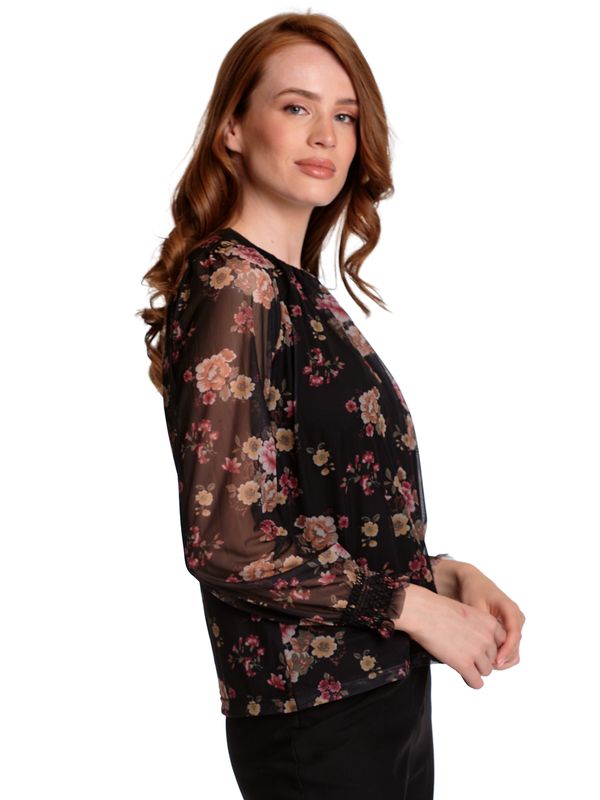 Nastrovje Potsdam Vive Maria Barock Tulle Damen Shirtbluse Schwarz Allover