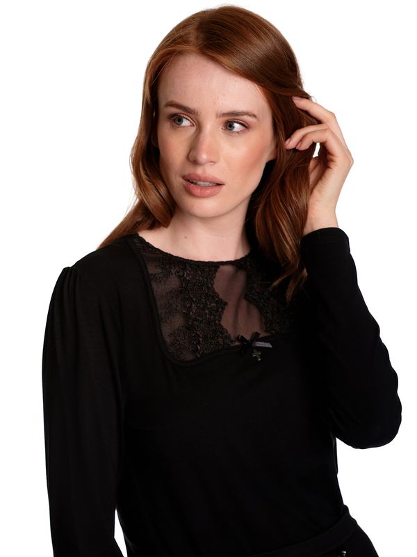 Nastrovje Potsdam Vive Maria Bavarian Love Damen Langarmshirt Schwarz