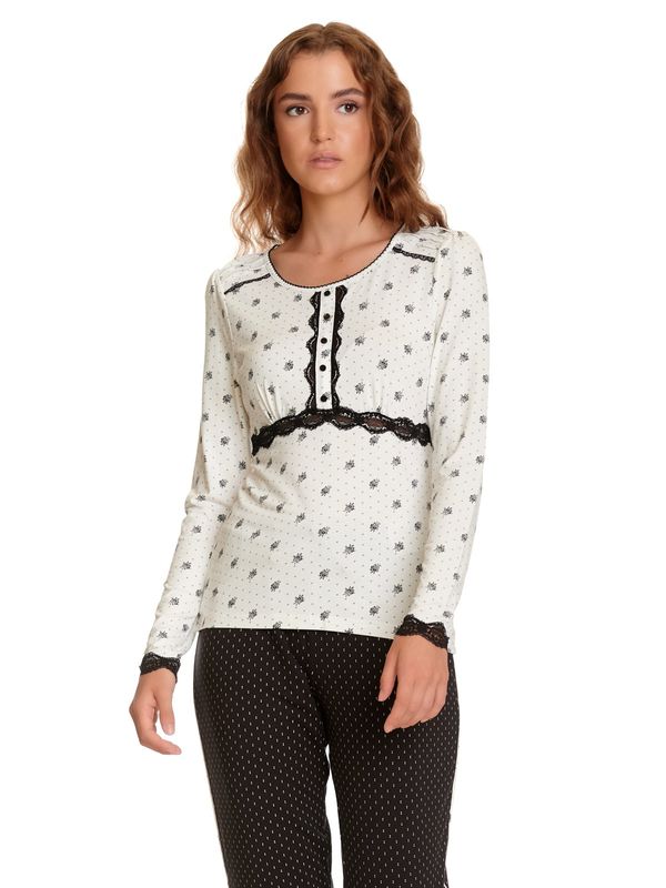 Nastrovje Potsdam Vive Maria Bisou Damen Pyjama Creme Allover/schwarz Allover