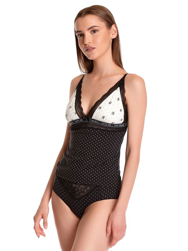 Nastrovje Potsdam Vive Maria Bisou Damen Wäscheset: Top Mit Panty Schwarz/creme