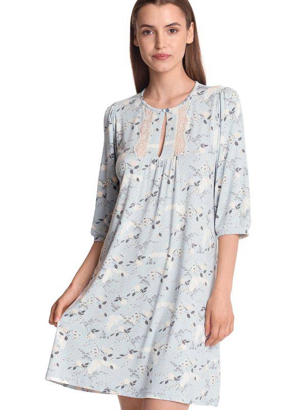 Nastrovje Potsdam Vive Maria Blue Dawn Damen Nachthemd Blau Allover
