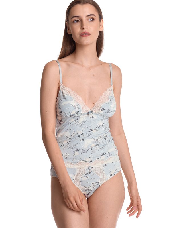Nastrovje Potsdam Vive Maria Blue Dawn Damen Wäscheset: Top Mit Slip Blau Allover