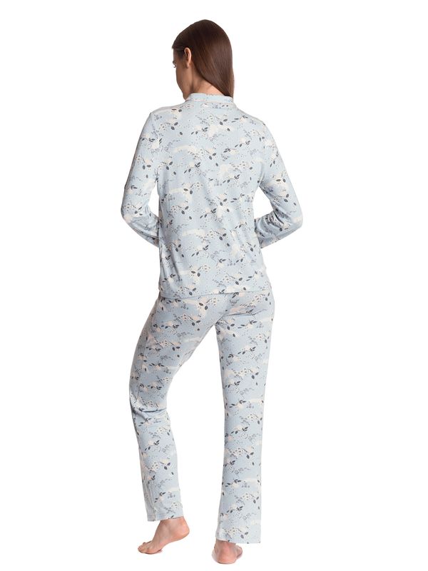 Nastrovje Potsdam Vive Maria Blue Monday Damen Pyjama Blau Allover