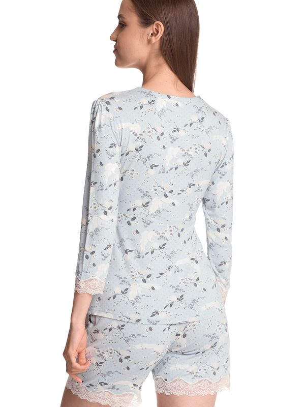 Nastrovje Potsdam Vive Maria Blue Sky Damen Pyjama Blau Allover