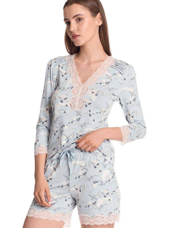 Nastrovje Potsdam Vive Maria Blue Sky Damen Pyjama Blau Allover