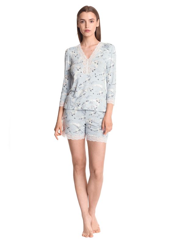 Nastrovje Potsdam Vive Maria Blue Sky Damen Pyjama blau allover Nastrovje Potsdam Vive Maria Blue Sky Damen Pyjama blau allover