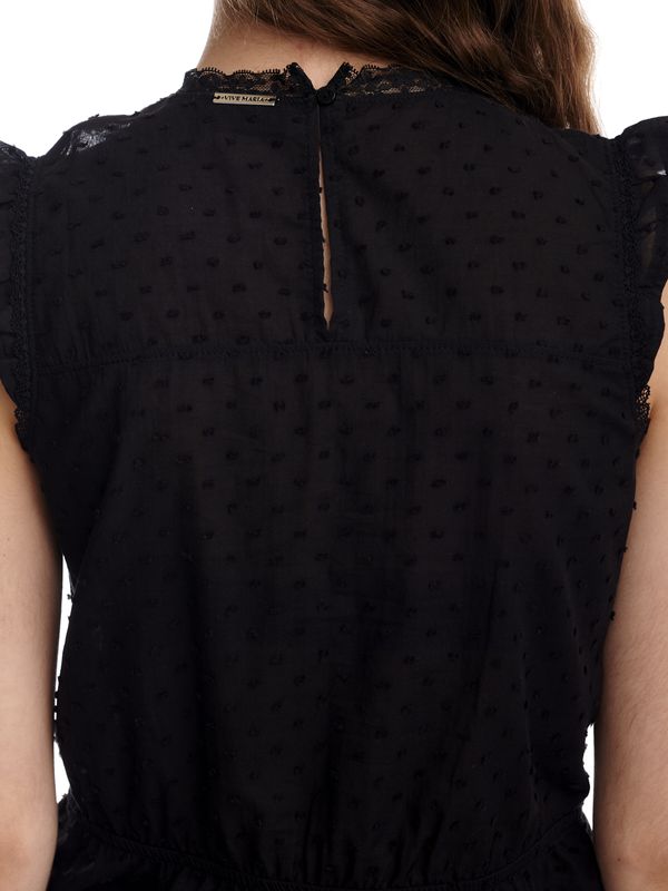 Nastrovje Potsdam Vive Maria Boho Black Lace Damen Spitzentop Schwarz