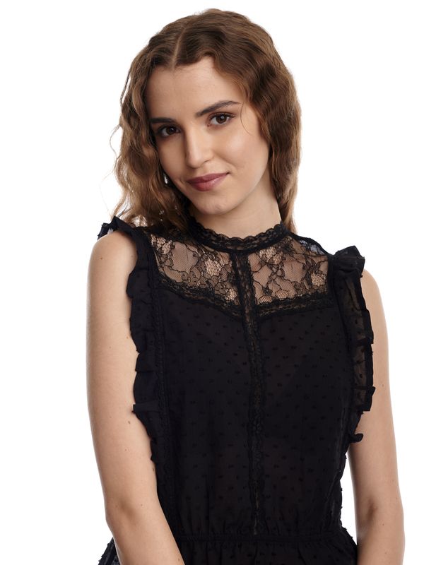 Nastrovje Potsdam Vive Maria Boho Black Lace Damen Spitzentop Schwarz