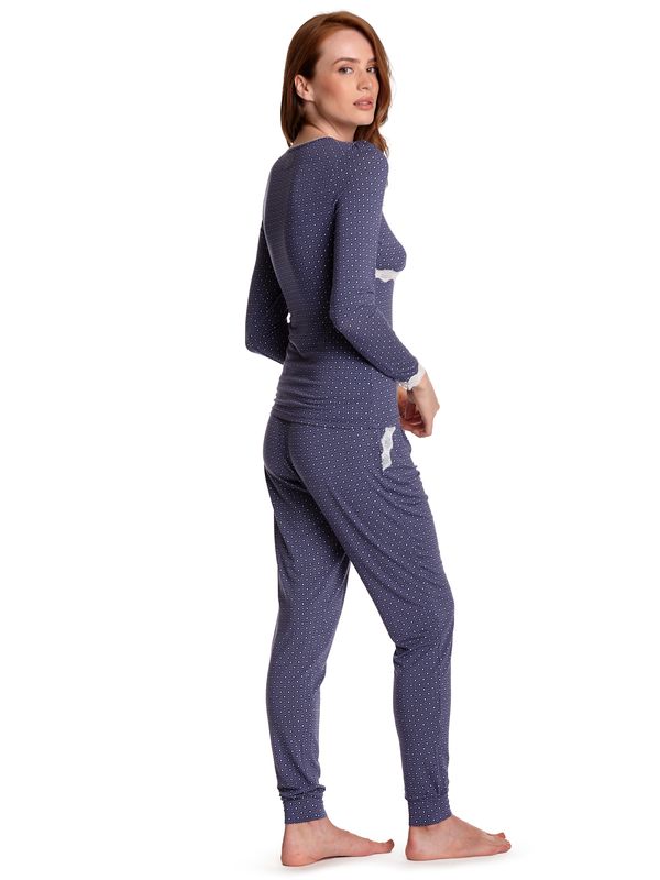 Nastrovje Potsdam Vive Maria Cosy Hanoi Damen Pyjama Blau Allover