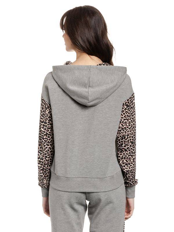 Nastrovje Potsdam Vive Maria Cosy Leo Damen Kapuzenpullover Grau Meliert/leo Allover