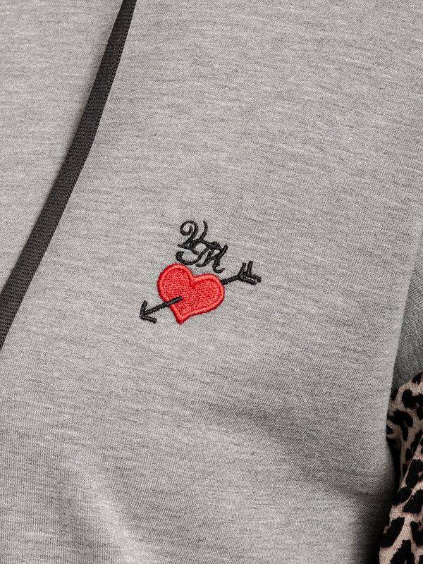 Nastrovje Potsdam Vive Maria Cosy Leo Damen Kapuzenpullover Grau Meliert/leo Allover