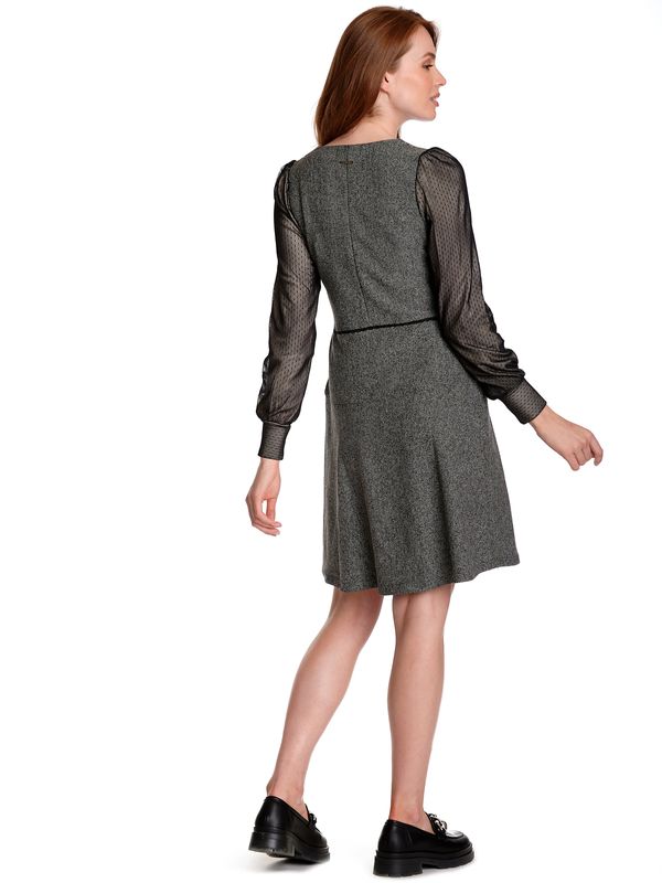 Nastrovje Potsdam Vive Maria Cottage Girl Damen A-Linien-Kleid Grau Meliert/schwarz