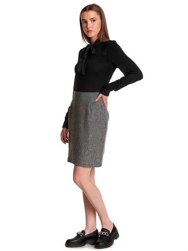 Nastrovje Potsdam Vive Maria Cottage Love Damen Blusenkleid Grau Meliert/schwarz