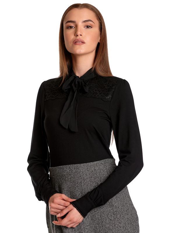 Nastrovje Potsdam Vive Maria Cottage Love Damen Blusenkleid Grau Meliert/schwarz