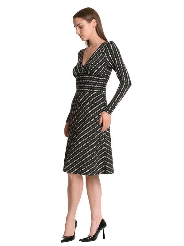 Nastrovje Potsdam Vive Maria Dandy Stripes Damen A-Linien-Kleid Schwarz Allover