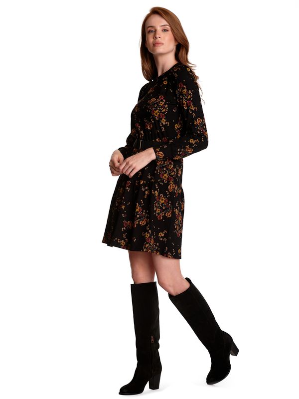 Nastrovje Potsdam Vive Maria Diary Girl Damen A-Linien-Kleid Schwarz Allover