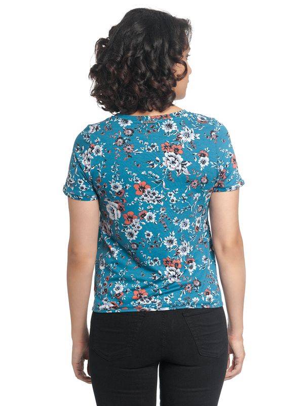 Nastrovje Potsdam Vive Maria Flower Day Damen T-Shirt Azur Allover