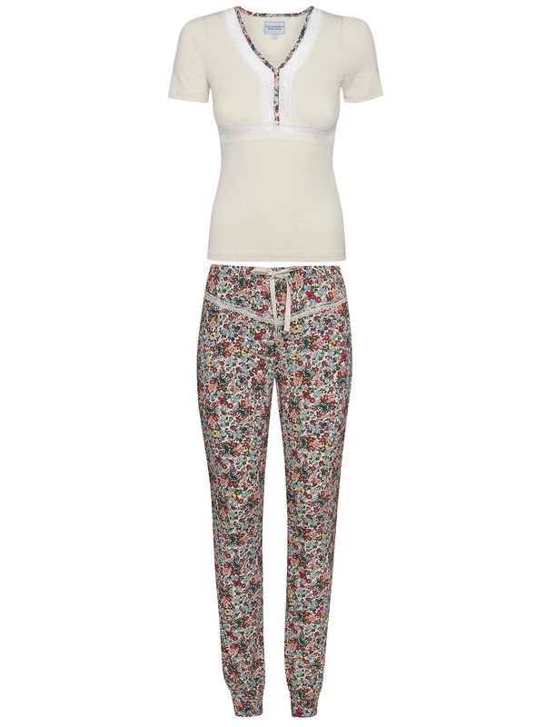 Nastrovje Potsdam Vive Maria French Flower Damen Pyjama Creme/allover