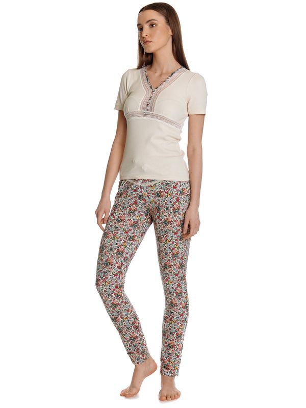 Nastrovje Potsdam Vive Maria French Flower Damen Pyjama Creme/allover