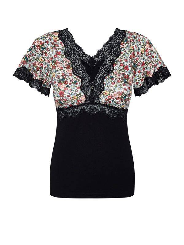 Nastrovje Potsdam Vive Maria French Flower Damen T-Shirt Schwarz/creme Allover