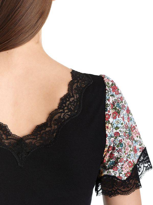 Nastrovje Potsdam Vive Maria French Flower Damen T-Shirt Schwarz/creme Allover