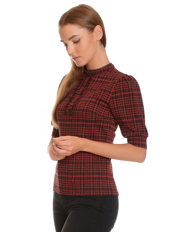 Nastrovje Potsdam Vive Maria Gambling Girl Damen Rundhalsshirt Rot Allover