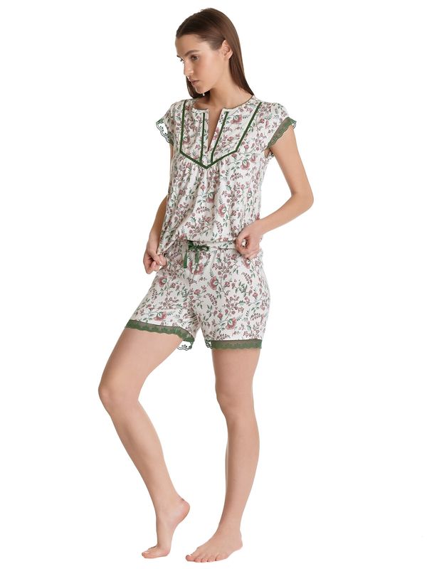 Nastrovje Potsdam Vive Maria Garden Girl Damen Pyjama Creme/allover