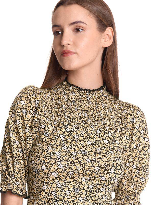 Nastrovje Potsdam Vive Maria Golden Day Smoke Damen Blusenshirt Dunkelgelb Allover