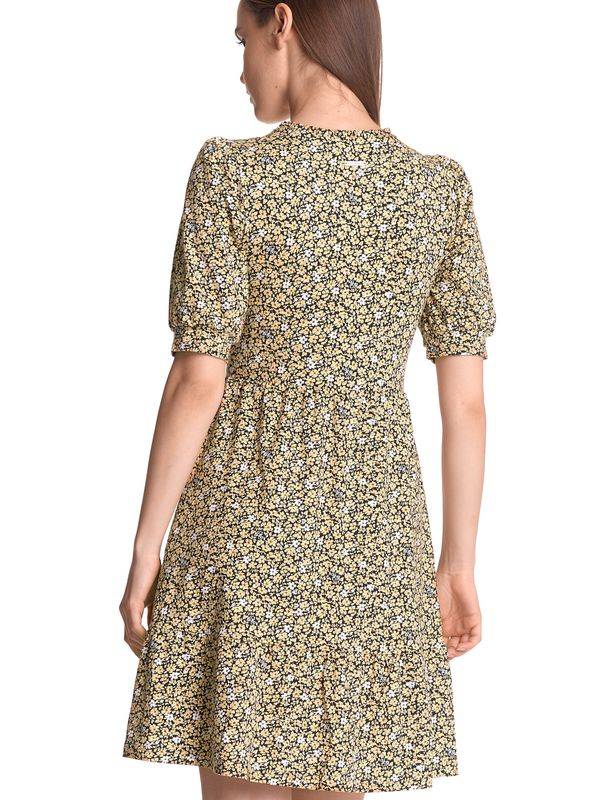 Nastrovje Potsdam Vive Maria Golden Flower Damen A-Linien-Kleid Dunkelgelb Allover