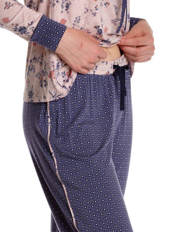 Nastrovje Potsdam Vive Maria Hanoi Love Damen Pyjama Lila Allover/blau Allover