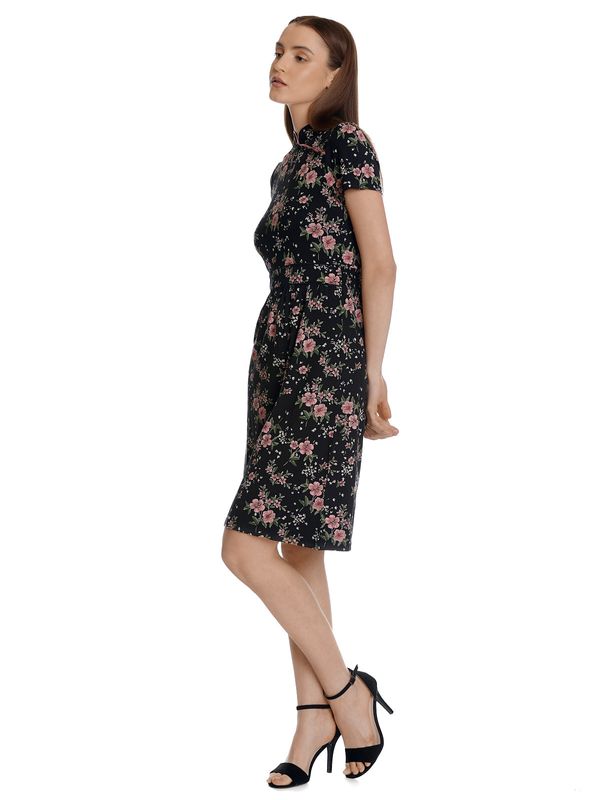 Nastrovje Potsdam Vive Maria Hibiscus Asia Damen A-Linien-Kleid Schwarz Allover