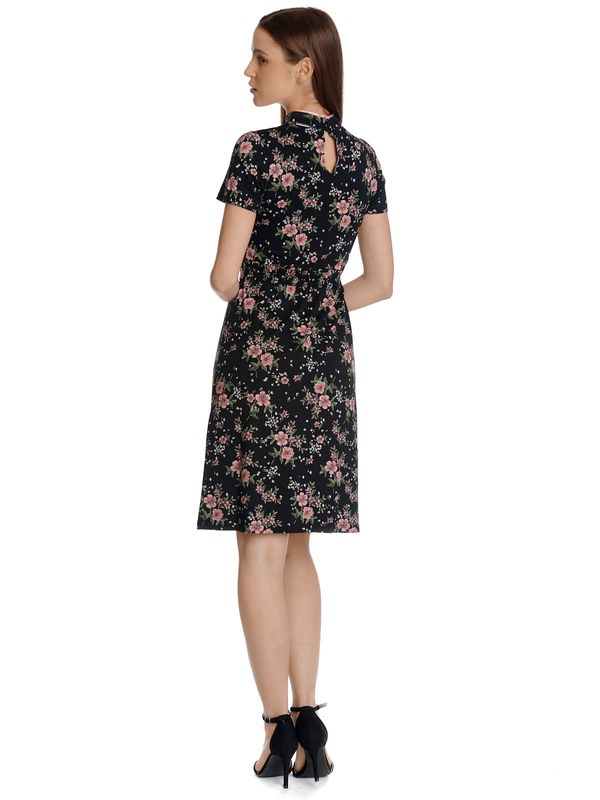 Nastrovje Potsdam Vive Maria Hibiscus Asia Damen A-Linien-Kleid Schwarz Allover