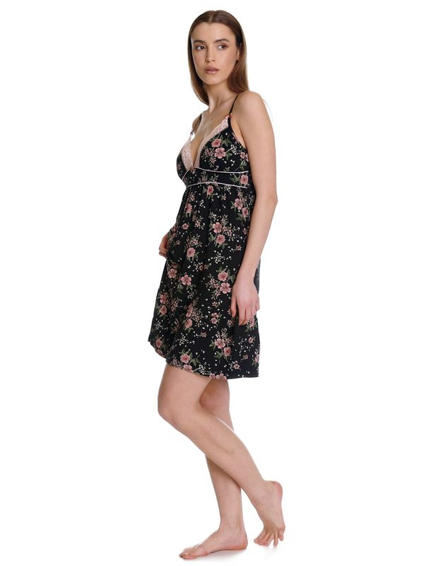 Nastrovje Potsdam Vive Maria Hibiscus Dream Damen Negligée Schwarz Allover