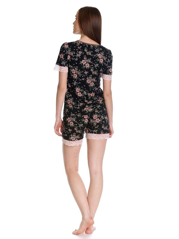 Nastrovje Potsdam Vive Maria Hibiscus Love Damen Pyjama Schwarz Allover