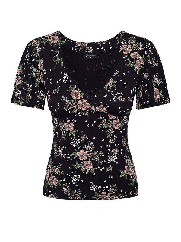 Nastrovje Potsdam Vive Maria Hibiscus Love Damen T-Shirt Schwarz Allover