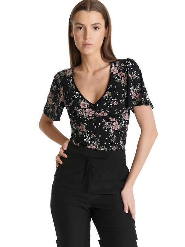 Nastrovje Potsdam Vive Maria Hibiscus Love Damen T-Shirt Schwarz Allover