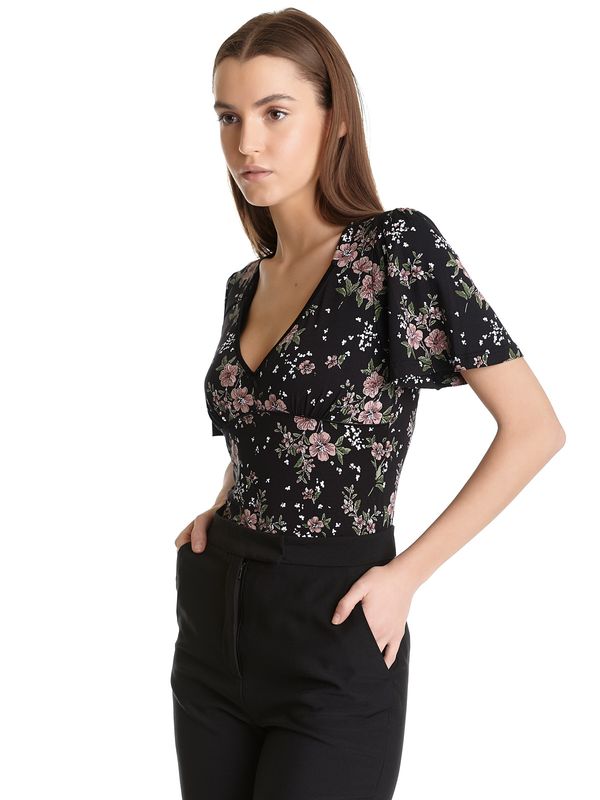 Nastrovje Potsdam Vive Maria Hibiscus Love Damen T-Shirt schwarz allover