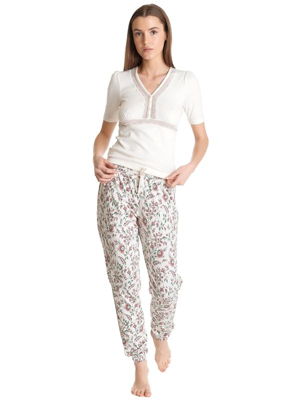 Nastrovje Potsdam Vive Maria Hidden Garden Damen Pyjama Creme/allover