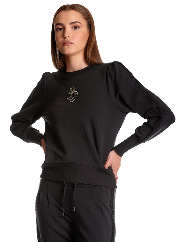 Nastrovje Potsdam Vive Maria Holy Heart Damen Sweatshirt schwarz