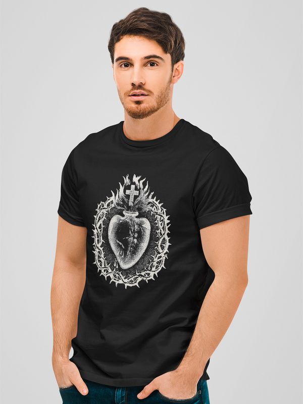 Nastrovje Potsdam Vive Maria Holy Heart T-Shirt Herren T-Shirt schwarz Nastrovje Potsdam Vive Maria Holy Heart T-Shirt Herren T-Shirt schwarz