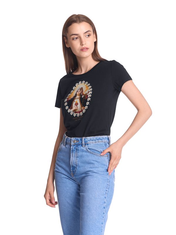 Nastrovje Potsdam Vive Maria Holy Love Damen T-Shirt Schwarz